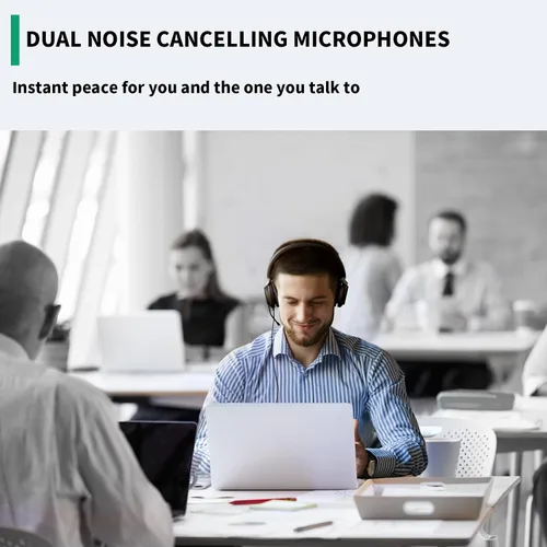 Miniatura 4 de Yealink Auriculares USB UH34 con micrófono, certificados por equipos, auriculares con cable con micrófono con cancelación de ruido para computadora