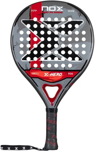 NOX Pala de pádel X-Hero 2026 | Pala Padel de forma redonda para principiantes y jugadores intermedios | Marco de carbono, cara de fibra de vidrio