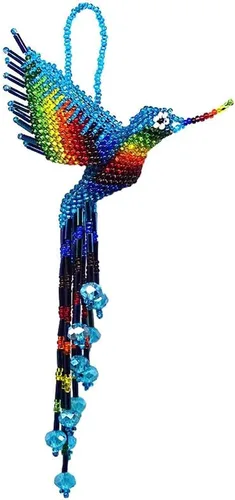 Miniatura 16 de Mia Jewel Shop - Figurina colgante decorativa de colibrí Figuras de pájaros para decoración del hogar Adorno de vidrio checo con cuentas