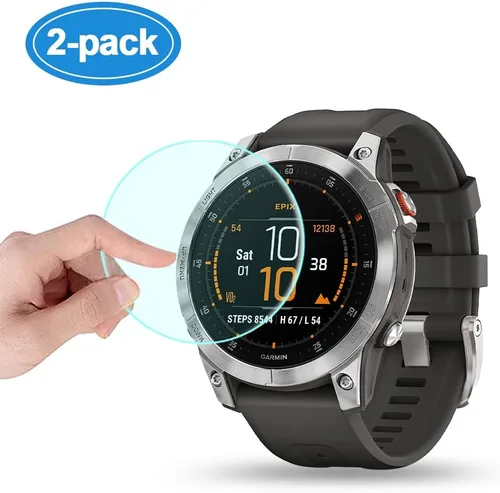 Miniatura 2 de Poyiccot Paquete de 2 protectores de pantalla compatibles con Garmin epix Gen 2, protector de pantalla de vidrio templado de dureza 9H compatible