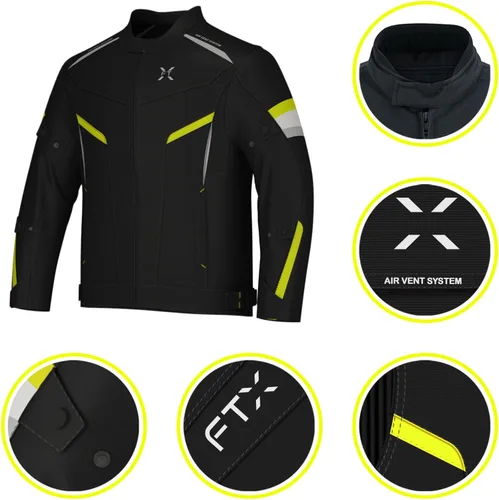 Miniatura 4 de FTX Chaqueta de motocicleta para hombre, armadura de equipo de protección de cuerpo completo, chaqueta de motocicleta de tela textil Cordura