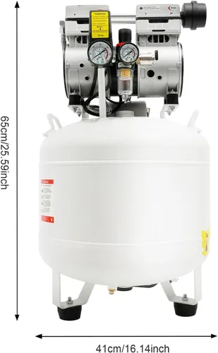 Miniatura 2 de Compresor de aire, compresor de aire de 40L/10.6 galones, 110 V, 750 W, 58 dB, ultra silencioso, sin aceite, portátil, sin aceite, bomba de aire