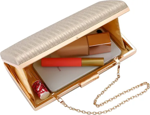Miniatura 6 de Rucavono Monederos de mano para mujer, bolsos de mano dorados, bolsos de noche, bolsos clásicos de boda, fiesta, novia, baile de graduación, bolso