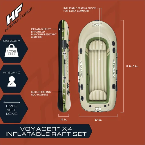 Miniatura 3 de Bestway Hydro-Force - Juego de balsa inflable para niños y adultos, ideal para estanques, lagos, ríos