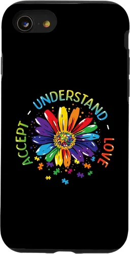 Miniatura 13 de Funda para iPhone 11 con diseño de flores ASD y arcoíris para concienciación sobre el autismo