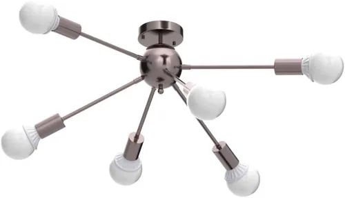 Miniatura 4 de LASENCHOO Lámpara de techo Sputnik, lámpara de techo de 8 luces Sputnik en níquel cepillado, lámparas de araña Sputnik, lámpara de techo moderna
