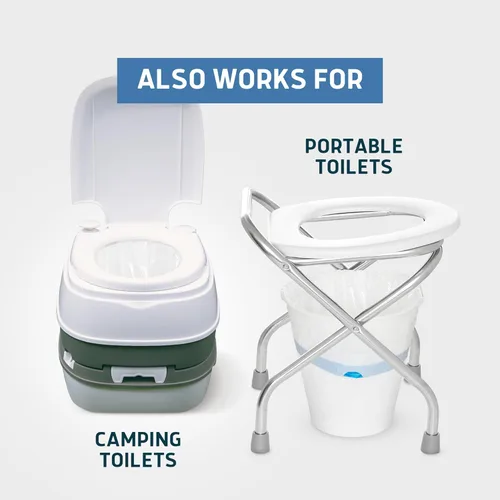 Miniatura 7 de Lunderg Commode Liners - Paquete económico de 100 unidades de ajuste universal - Forros de cabecera de grado médico desechables para silla cómoda