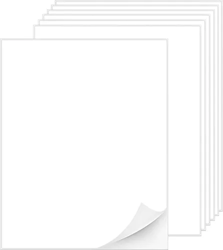 Etiquetas adhesivas blancas imprimibles, 500 hojas de 8.5 x 11 pulgadas, etiquetas adhesivas de papel para impresora láser y de inyección de tinta,