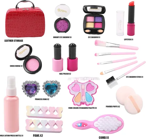 Miniatura 2 de Juego de maquillaje para niñas, kit de cosméticos para juegos de rol, perfecto para cumpleaños y Navidad, juego de cosméticos para niños pequeños