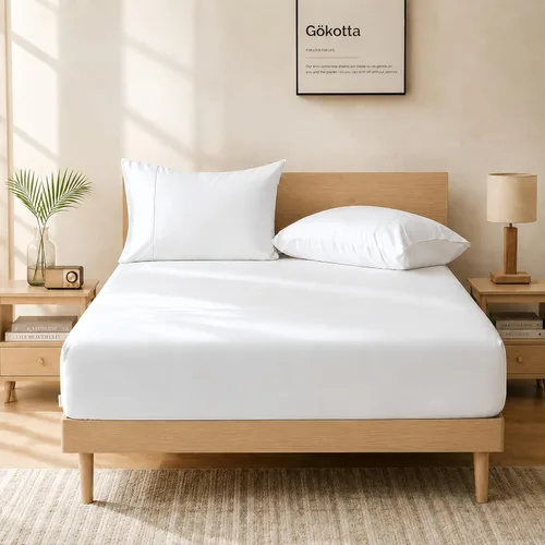 Miniatura 21 de GOKOTTA Sábana bajera ajustable solo tamaño King, 100% rayón derivado de bambú, ultra suave, refrescante y transpirable, con 4 correas elásticas