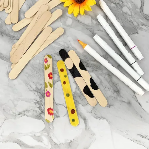 Miniatura 7 de KTOJOY 100 piezas de palos de madera jumbo para manualidades, palos de polo de 15,2 cm de largo x 1,9 cm de ancho, para helados, pop ice y golosinas