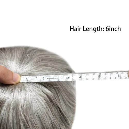 Miniatura 7 de Toupee para hombres pieza de pelo ultra fina piel tupé hombres sistema de cabello humano cabello humano V-loop Hairpiece para hombres Toupee