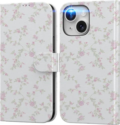 Miniatura 9 de DEENAKIN Funda tipo cartera para iPhone 15 con tarjetero + clip para efectivo, bloqueo RFID, protección contra caídas de grado militar y obras