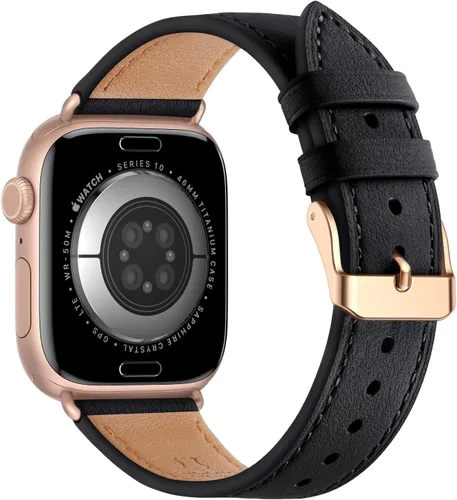 Miniatura 17 de Bestig - Correa compatible para Apple Watch de 38mm, 40mm, correa de repuesto de cuero genuino para iWatch Series 6, SE, 5, 4, 3, 2, 1, Sports &