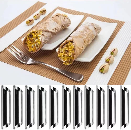 Miniatura 3 de Juego de 30 Moldes para Cuernos de Cannoli, Tubos Grandes de Acero Inoxidable para Moldes de Cannoli, Kit de Cannoli para Hornear Cannoli, Cáscara