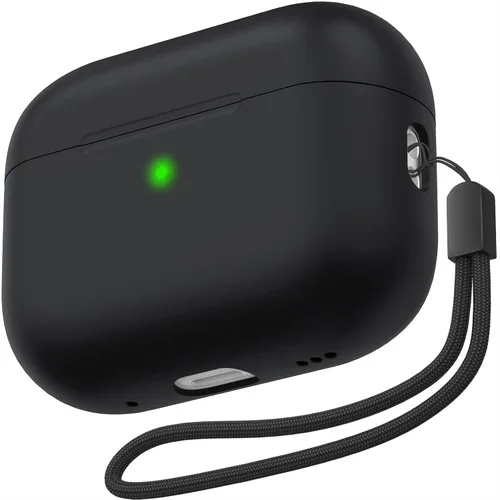 Miniatura 8 de NIUTRENDZ Funda para AirPods Pro 2 2022, funda protectora delgada de silicona que absorbe los golpes con cordón [LED frontal visible] (beige)