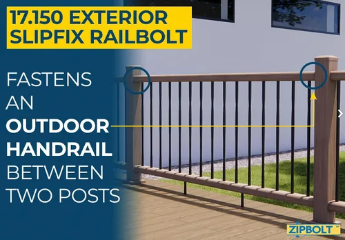 Miniatura 2 de Zipbolt 17.150 Pasamanos de escalera con revestimiento epoxi solución de fijación de poste a poste, fácil instalación residencial y comercial, nueva
