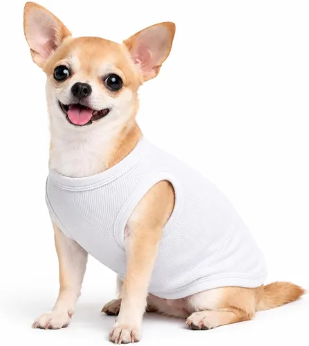 Miniatura 38 de Lovelonglong Ropa para mascotas de verano 2019, ropa para perro, camisetas en blanco, camisetas acanaladas, chalecos de hilo superior para perros