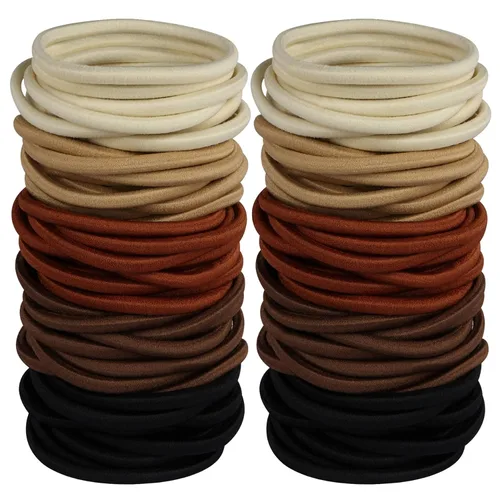 Miniatura 6 de Hageolan Ligas para el cabello de varios colores, 120 bandas elásticas grandes, soportes para cola de caballo sin daños para cabello grueso, Surtido
