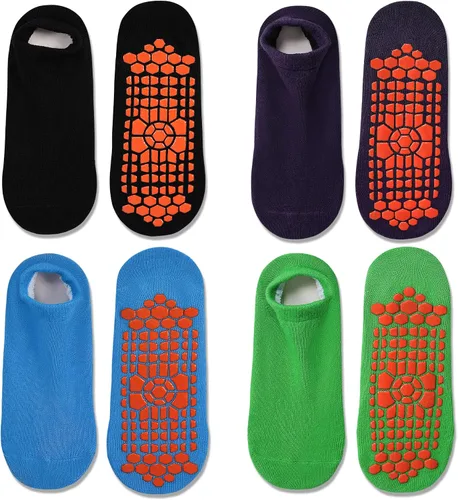 Tphon Non Slip Kids Trampoline Socks with Grippers for Toddler Children - Anti Skid Grip Socks for Boys & Girls