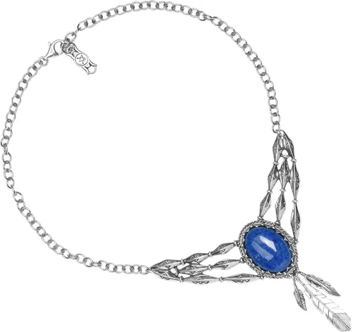 Miniatura 4 de American West Sterling - Placa de piedras preciosas con colgante de plumas, 16.9in
