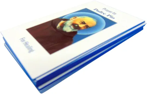 Miniatura 2 de Westmon Works St Pio Holy Card - Paquete a granel de tarjetas más gruesas con imagen de santa y oración del Padre Pios en la parte posterior, hechas