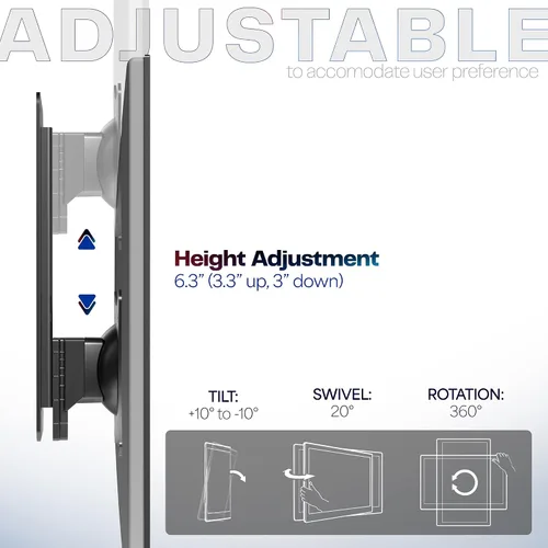 Miniatura 5 de VIVO MOUNT-VW01A - Soporte de pared articulado de altura ajustable para monitor individual de 17 a 32 pulgadas, para estaciones de trabajo de pie