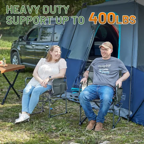 Miniatura 6 de Timber Ridge Silla de Director de Camping de Aluminio con Bolsillo de Mesa Lateral, Silla Plegable Portátil, Silla de Jardín Resistente para Viaje