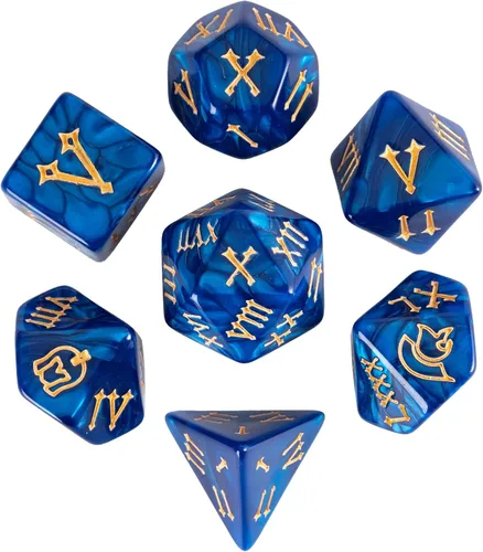 Miniatura 12 de Juego de dados DND de 7 dados poliédricos con una bolsa de dados de cuero, juego de dados D&D para juegos de mesa RPG (negro)