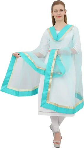 Miniatura 5 de Manta de bufanda de hiyab para mujer, diseño indio Net Dupatta