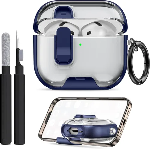 Miniatura 18 de Compatible Airpods 4 Case (2025) with Phone Stand & Cleaner Kit,Print Soft Silicone Lock Clip Apple AirPods 4th Generation Case, Airpod 4 Cover with