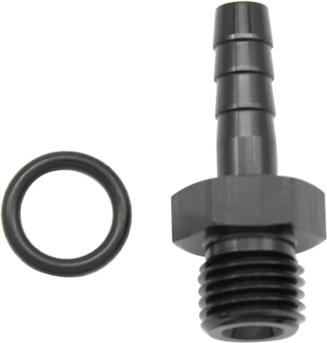 Miniatura 4 de Aluminio -4 AN ORB macho a 1/4 "(6.35mm) Barb Push On Manguera Adaptador Negro