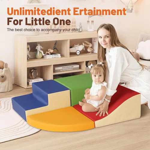 Miniatura 5 de TODIBY Juguetes de Escalada de Cuero PU Suave de 4 Piezas para Niños Pequeños, Bloques de Escalada de Espuma para Niños Pequeños, Conjunto de Juego