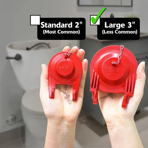 Miniatura 2 de Korky 3060BP - Aleta universal para inodoro que reemplaza la mayoría de las aletas grandes de 3 pulgadas, goma de larga duración, fácil de instalar