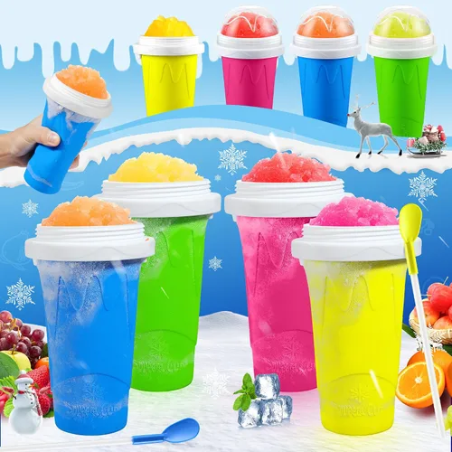 Miniatura 6 de Tgosomt Paquete de 2 Vasos para Hacer Granizados, Vaso de Batidos Mágico de Compresión Rápida, Vasos para Granizados Congelados DIY, Batidora