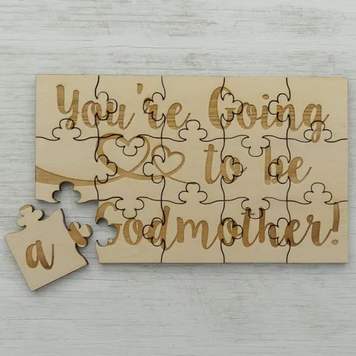 Miniatura 4 de You're Going to Be a Godmother - Rompecabezas de madera de tilo de 15 piezas, anuncio sorpresa de embarazo