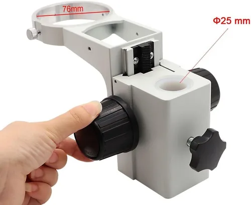 Miniatura 3 de Kit de microscopio de 2.992 in de diámetro, soporte para microscopios estéreo, soporte ajustable, barra de barra de varilla de 0.984 in