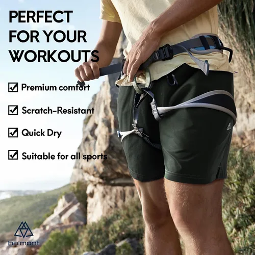 Miniatura 6 de Haimont Pantalones cortos de nailon de secado rápido para hombre con bolsillos con cremallera, ligeros, resistentes al agua, para exteriores
