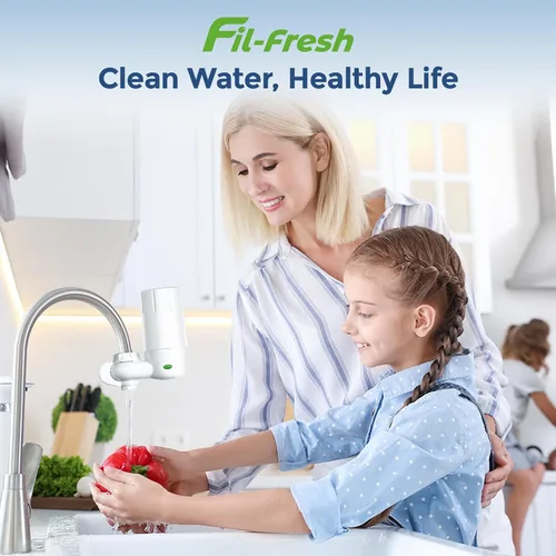 Miniatura 8 de Fil-Fresh Paquete de 2 filtros de repuesto para sistema de filtración de grifo Brita, certificado NSF para reducir el cloro, sin BPA, dura 4 meses