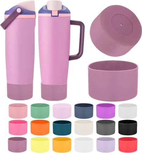 Miniatura 23 de Mity rain 2 piezas de botas protectoras de silicona para botellas y vasos FreeSip Sway de Owala de 30 oz y 40 oz - Accesorios para owala, mejora
