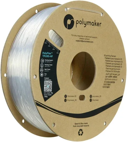 Miniatura 12 de Filamento de TPU de Flujo Alto Polymaker 1.75mm Negro, Filamento Flexible Shore 95A 1.75mm 1kg - Filamento TPU para Impresión 3D PolyFlex TPU95-HF