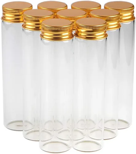 Miniatura 9 de Tarros de vidrio transparente de 1.4 fl oz con tapa de rosca de aluminio, botellas vacías tapas doradas, botellas de vidrio 12