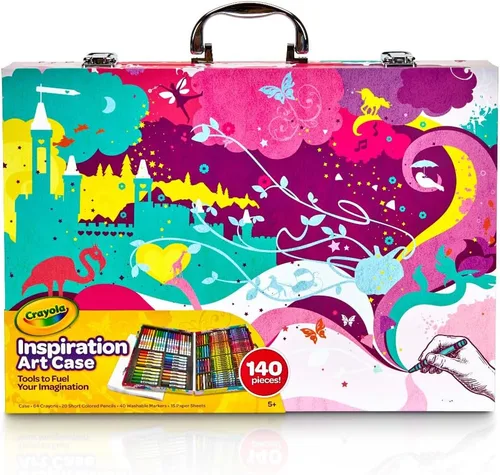 Miniatura 2 de Estuche de Arte Crayola Inspiration - Juego de Colorear Tie-Dye (140 piezas), Set de Suministros de Arte para Niños, Kit de Dibujo de Viaje, Regalo