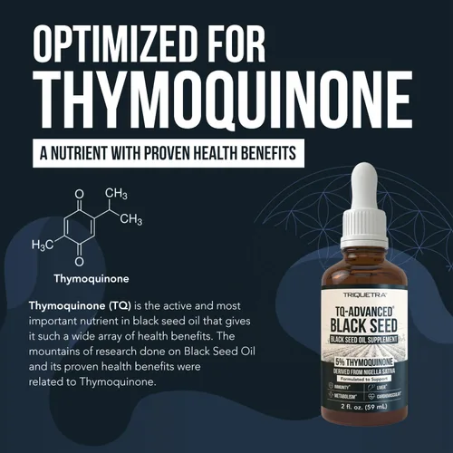 Miniatura 4 de Aceite de semilla negra líquido 5% Timoquinona - TQ-Advanced® Alta potencia - 100 mg por porción - Concentrado 15:1 de extracto de Nigella