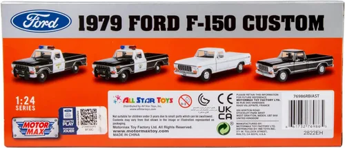 Miniatura 8 de Motormax All Star Toys Exclusive 1979 F-150 California Highway Patrol CHP Police Pickup Truck 1:24 Diecast Law Enforcement Model Car 76987