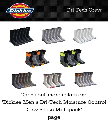 Miniatura 4 de Dickies Men's Dri-tech Essential Moisture Control Crew Socks Multipack