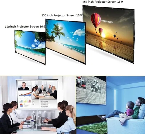 Miniatura 5 de Pantalla de proyector para exteriores de 180 pulgadas, WRLSUN HD 16:9, grande, plegable, portátil, para cine en casa, para campamento, oficina