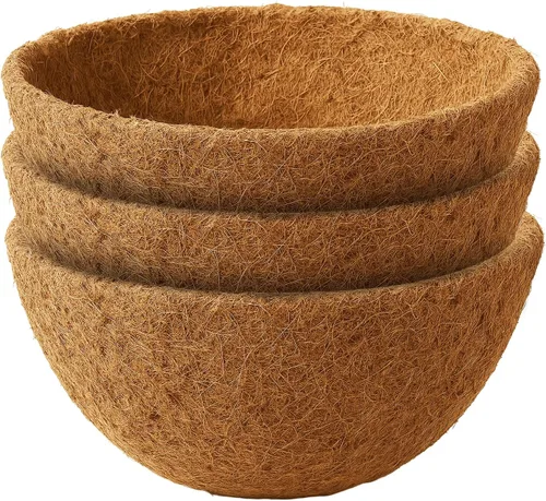 Miniatura 9 de Forro redondo de fibra de coco de 12 pulgadas para plantas, paquete de 2 macetas redondas de coco natural para macetas colgantes, cajas de ventana