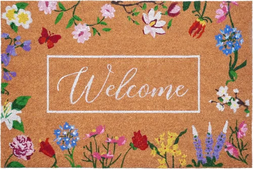 Calloway Mills Felpudo de bienvenida Butterfly Garden 24 x 36 Bienvenido al jardín de mariposas