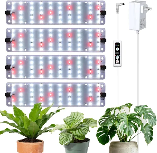 Miniatura 9 de Luces de cultivo DOMMIA, luces de cultivo enlazables de 40W para plantas de interior de espectro completo, temporizador de 6/12/16h, luces